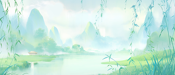 千庫網(wǎng)_清明節(jié)清明中國風(fēng)山水綠色淡雅古風(fēng)背景插畫_插畫編號312936